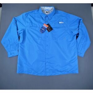 Habit Long Sleeve‎ Fishing Shirt Mens 2xl Harbor Bay Blue UPF 40+ Vented